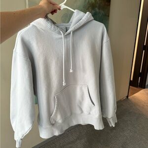 Aritzia TNA Cozy Fleece Boyfriend hoodie light blue